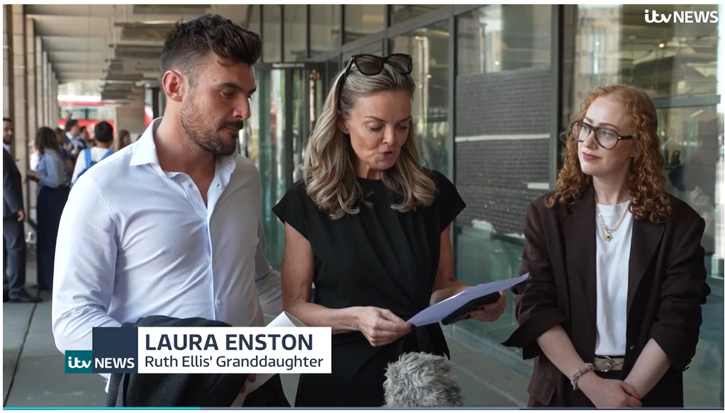 ITV News: Laura Enston interviewed as Ruth Ellis's granddaughter