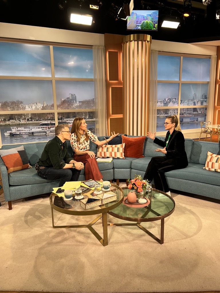 Laura Enston on the ITV This Morning sofa